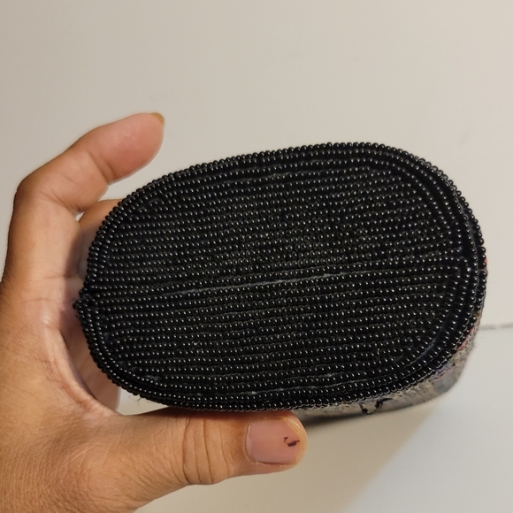 Idolink Glass Barrel Beaded Evening Structured Clutch Bag - Picture 4 of 8